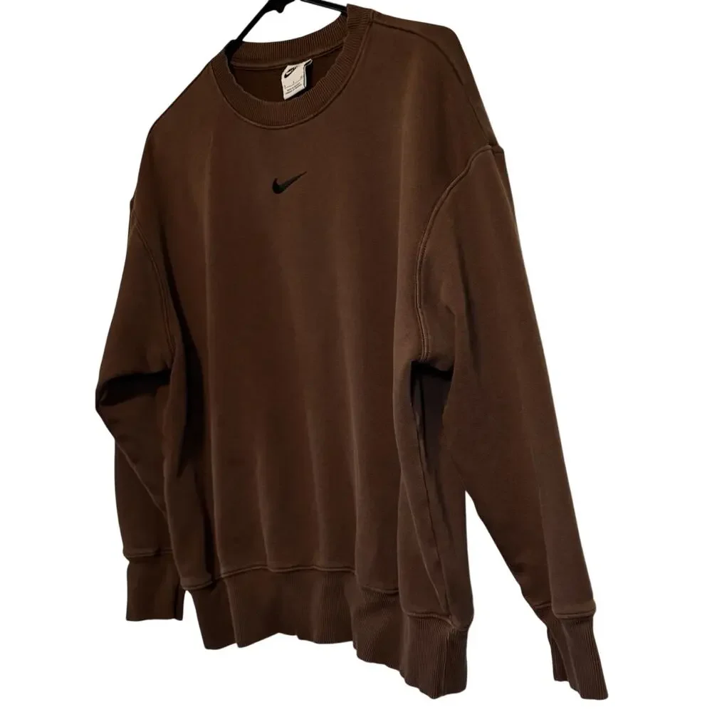 Nike Center Swoosh Pullover Sweatshirt Brown Size Small (S/P/CH)